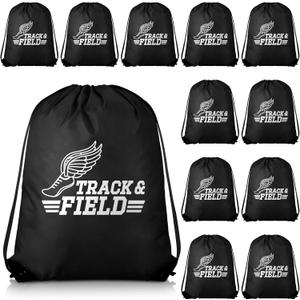 12 Pcs Track and Field Drawstring Backpack Running Gifts Bulk for Athlete Runner Sprinter Jogger Sport Accessories for Men Women Track and Field Training Bag