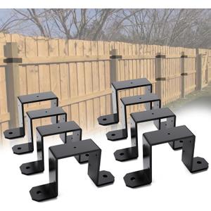 8 PCS Heavy Duty Metal 4x4 Post Brackets, 12 Gauge 4" x 4" Strap Post Ties, Thick 2.55 mm Black Powder Coated Steel Strap Ties for Wood Deck Fence & Pergola (Screws Not Included) 8 PCS Heavy Duty Metal 4x4 Post Brackets, 12 Gauge 4" x 4" Strap Post Ties, Thick 2.55 mm Black Powder Coated Steel Strap Ties for Wood Deck Fence & Pergola (Screws Not Included)