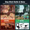 Anti-Rattle Hitch Clamp for 2 Inch Receiver, Includes Locking Hitch Pin, Rubber Hitch Cover & 3 Silencer Pads, Heavy Duty Hitch Tightener for Trucks, SUVs, RVs, Trailers and Bike Racks