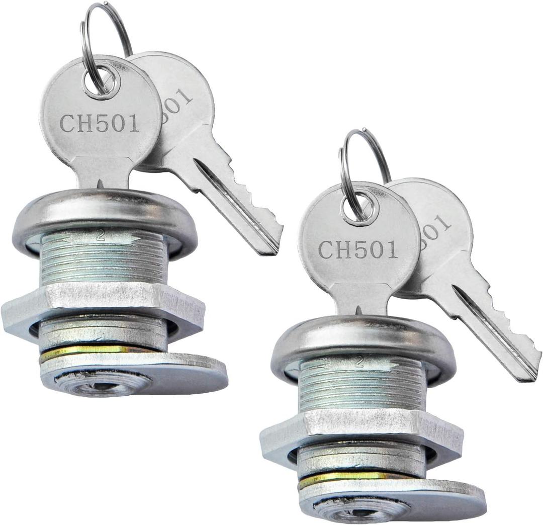 Truck Tool Box Lock Replacement with Keys Pickup Toolbox Latch Cylinder Keyed Alike 2 Pack