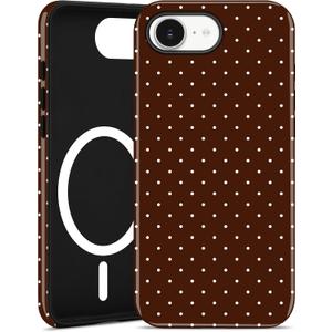Jusy Compatible with MagSafe Polka Dot Case for iPhone 16e/17e, Cute Aesthetic Polka Dots Magnetic Phone Case, Soft TPU and Hard PC Protective Phone Cover for Women GirlsShiny - Brown