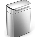 simplehuman 48 Liter / 12.7 Gallon Touch-Bar Dual Compartment Kitchen Recycling Trash Can, Brushed Stainless Steel