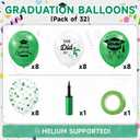 Foilswirl 4 Sets Graduation Party Balloons 2026 Congrats Grad Table Centerpieces Graduation Party Decorations 12 Inch Green Balloon Stand Table Kit Confetti Latex Balloons for Grad Cap Supplies