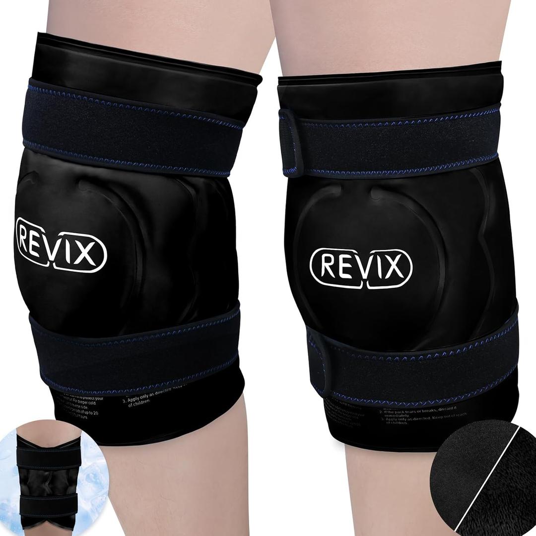 REVIX 20" XXXL Large Gel Ice Pack for Knee, Knee Ice Pack Wrap Around Entire Knee for Post-Workout Recovery, Ease Knee Discomfort and Fatigue, Promote Flexibility and Mobility, 2 Packs
