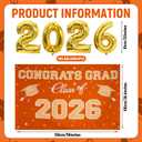 baotongle 2026 Graduation Decorations Themed Set Congrats Grad Backdrop Balloons Banner and Streamers Hanging Swirls Kit for Party Supplies High School College Celebrations(Orange)