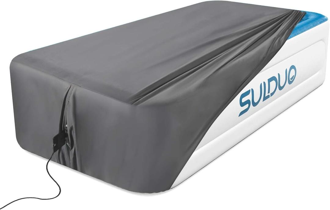 Twin Sheet for Air Mattress, 18'' Deep Soft Air Mattress Sheets- Inflatable Without Removal, Breathable Air Bed Mattress Cover Topper Protector, Fitted Sheet Full with Elastic Loop Hem, Gray