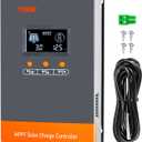 PowMr 100A MPPT Solar Controller 12V/24V/48V Auto, MPPT Charge Controller 100 Amp w/ LCD Display, Support 12(Max) Solar Regulator Connections in Parallel, Work with Lead-Acid and Lithium Batteries