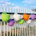 8 Pack Hanging Planters Wall Planters for Indoor Outdoor Plants, Colorful 8 inch Plant Pot with Drainage Hole, balcony planter railing hanging Pot, Plant Wall Mount Home Dcor with Accessaries