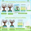 WATINC Earth Day Tree Craft Kits - Make Your Own Environmental Day Trees Decoration, DIY Earth Accessories Party Holiday Celebration Craft Supplies Home School Educational Activity for Kids (16 Pack)