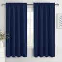 DWCN Blackout Curtains 72 Inch Length for Bedroom 2 Panels Set, Room Darkening Insulated Thermal Drapes for Living Room, Rod Pocket Window Treatment Curtain Panels (W42 x L72 Inch, Navy Blue)