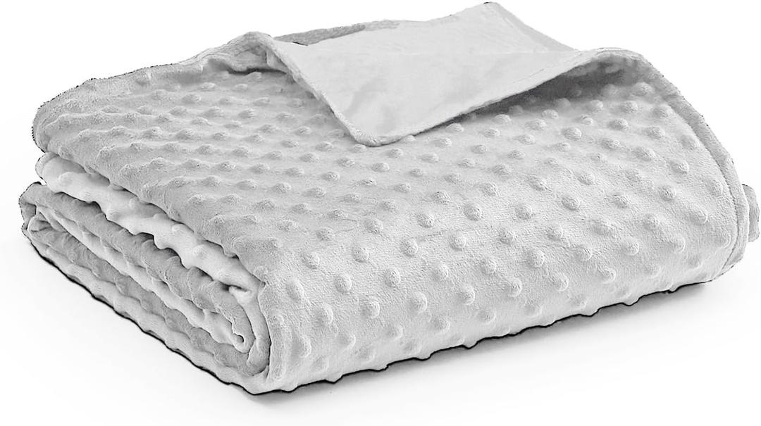 YnM Fuzzy Duvet Cover for Weighted Blankets (Light Grey, 80''x87'')