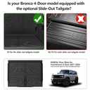 KARPAL Floor Mats for 2021-2026 Ford Bronco 4 Door (Not fit Sport & Rubberized Floor), All Weather TPE Protection Custom Fit Floor Liners, 1st & 2nd Row & Trunk Mat Ford Bronco Accessories Car Mats