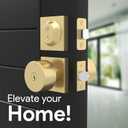 Mega Handles SUANA Entrance Combo, Door Knob and Cylinder Deadbolt and Key Combo, Heavy Duty Locking Door Knobs for Left or Right-Handed Doors Satin Brass