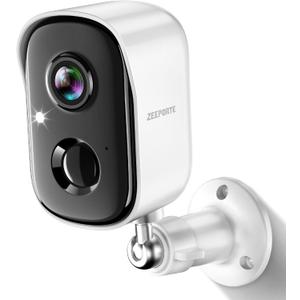 Security Cameras Wireless Outdoor, 2K Battery Powered Indoor Camera/WiFi Camera for Home Security with AI Motion Detection, Color Night Vision, Spotlight, Siren, Waterproof, SD/Cloud Storage (White)