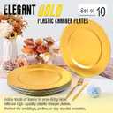 10Pcs Gold Charger Plates Bulk Wedding - 13" Premium Gold Chargers for Dinner Plates, Decorative Charger Plates for Events & Parties