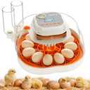 APDOE Egg Incubators for Hatching Eggs, Temperature and Humidity Control, Automatic Egg Turning, Egg Candler, External Water Bottle, Air Vent, for Chicken, Duck & Quail Eggs, 12 Eggs + 30 Quail Eggs