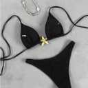 SOLY HUX Women's High Cut Bikini Set Cheeky Beach Swimsuits Two Piece Bathing Suits Resort Wear (Black, M)