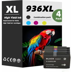 936XL Ink Cartridges for HP Printers Compatible for HP 936XL Ink Cartridges Combo Pack Work with OfficeJet Pro 9120 Series 9125 9135 9130 9730 9110 9120 9110b 9120b 9130b Printers | with Chip  4Pack