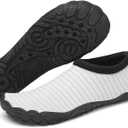 Mishansha Womens Mens Water Swim Shoes Wide Toe Box Barefoot Shoes US Size 5.5-13.5 Women / 3-11.5 Men (Pale Grey-e0177)