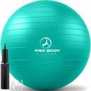 ProBody Pilates Exercise Ball - Multiple Sizes Gym Grade Balance Ball for Fitness, Yoga, Workout, Pregnancy & Physical Therapy (M: 19-22 inches/48-55 cm, Aqua)