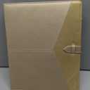 Toplive Padfolio 3 Ring Binder Organizer Business Portfolio Folder for Women, A4/ Letter Size PU Leather Portfolio Padfolio for Interview Conference Presentation, Gold