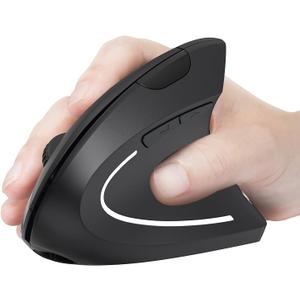 AVMTON Vertical Wireless Mouse ，Ergonomic Mouse,Rechargeable 2.4G Optical Carpal Tunnel Mouse 6 Buttons, for Laptop, PC, Computer, Desktop, Notebook etc, Green Black