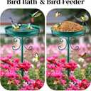 Daoeny 35In Metal Bird Bath for Outside, Vintage Freestanding Birdbaths & Birdfeeder, Bird Baths Feeder Bowl for Outdoors Garden Patio Yard Lawn Decor, Upgraded 5-Pronged Base (Green)