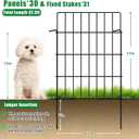 30 Pack Decorative Garden Fence Total 32.5ft (L) x 24in High 1.44" Gap Metal Wire Rustproof Small Animal Barrier Fence Easy Assembly Patio Yard Seedlings Protection Fencing Border Black