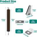 2 PCS Screen and Storm Door Closer Kit, Heavy Duty Pneumatic Screen and Storm Door Closer, Screen and Storm Door Push Button Latch Set Replacement Kit, Adjust Smooth Closing Speed (Brown)