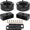 3" Front & 2" Rear Full Leveling Lift Kit Compatible with 2007-2024 Chevy Silverado 1500, GMC Sierra 1500 2WD 4WD, 3 Inches Front & 2 Inches Rear Strut Spacer Suspension Lift Kits Lift Blocks