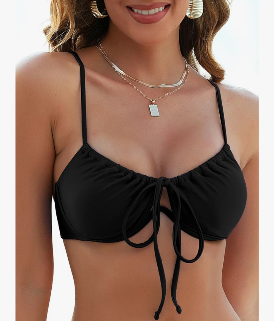 ZAFUL Womens Underwire Bikini Top Push Up Bathing Suit Tops Padded Large Bust Swimsuits Tops Only 2026, Large