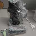 Rotary Cheese Grater Shredder with Handle Handheld Round Mandoline Vegetable Slicer Carrot Shredder Nut Grinder with 3 Replaceable Stainless Steel Drum Blades and Upgrade Strong Suction, Grey/Cyan