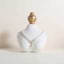 GemeShou Velvet necklace holder display stand, White jewelry necklace display for selling, necklace mannequin for jewelry, necklace bust jewelry display for Countertop【White-Low version】