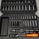 VEVOR Socket Set, 1/4 Inch Drive Socket and Ratchet Set, 6-Point Socket Opening, 54 Pieces Tool Set SAE and Metric, Deep and Standard Sockets, 5/32-9/16 in, 4-14 mm, with Accessories, Storage Case