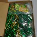 Cunno 354 Pcs St. Patricks Day Accessories Party Favors Set Includes Silicone Bracelets Shamrock Glasses Mustaches Stickers Green Gold Coins Necklaces Button Badges for Irish Parade Party Supplies