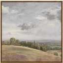 InSimSea Square Framed Canvas Wall Art, Farmhouse Nature Scenery Sky Clouds Valley Grassland Wall Art Prints, Classical Retro Paintings Home Decor for Living Room Bedroom Office 24"x24"