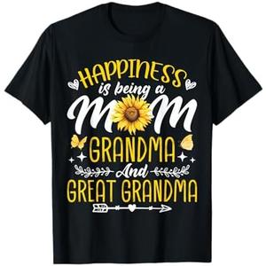 Mom Grandma Great Grandma Mother's Day 2025 Sunflower Women T-Shirt Grey L
