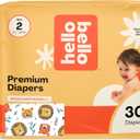 Hello Bello Diapers, Size 2 (10-16 lbs) Wild Cats, 30 Count of Premium Disposable Baby Diapers, Hypoallergenic with Soft, Cloth-Like Feel