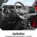 JeCar 2pcs for 2024+ Jeep Wrangler JL Interior Accessories Center Console Dash Panel Cover Trim (Carbon Fiber)