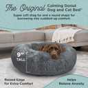 Best Friends by Sheri The Original Calming Donut Dog Bed for Large Dogs up to 100 lbs, Shag Faux Fur, Gray, Large, 36" x 36"