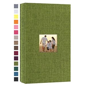 potricher Small Photo Album 4x6 300 Photos Linen Cover Picture Photo Book for Family Wedding Anniversary Baby Vacation (Green,300 Pockets)
