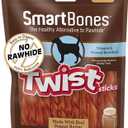 2 x SmartBones Smart Twist Sticks With Peanut Butter, Rawhide-Free Chews For Dogs, 50 Count (EXP 02/25/29)