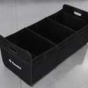 K KNODEL Car Trunk Organizer, Foldable Organizer for Car, Automotive Consoles & Organizers, 3 Compartments Storage with Reinforced Handles (Large, Black)