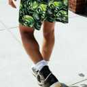 MECH-ENG Men's Graphic Print Mesh Athletic Shorts Basketball Streetwear Lightweight Drawstring Shorts with Pockets (Green, S)