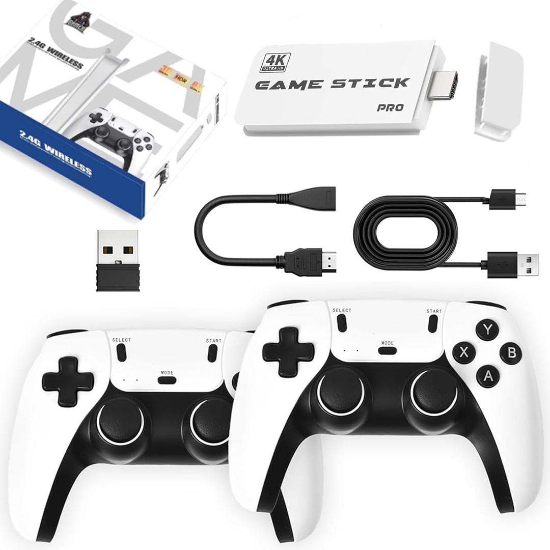 2026 Upgrade M15 Retro Game Stick Pro, 128G, with 40,000 Builtin Classic Video Games, Retro Gaming Console with 23 Emulators, Plug & Play for TV Video Gaming Stick with Dual 2.4G Controllers