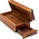 TOSQP27 Secret Enigma Brainteaser Puzzle Box Case Holder with Hidden Compartment Wooden Unique Brain Teaser Box for Gift Money Conceal Cash