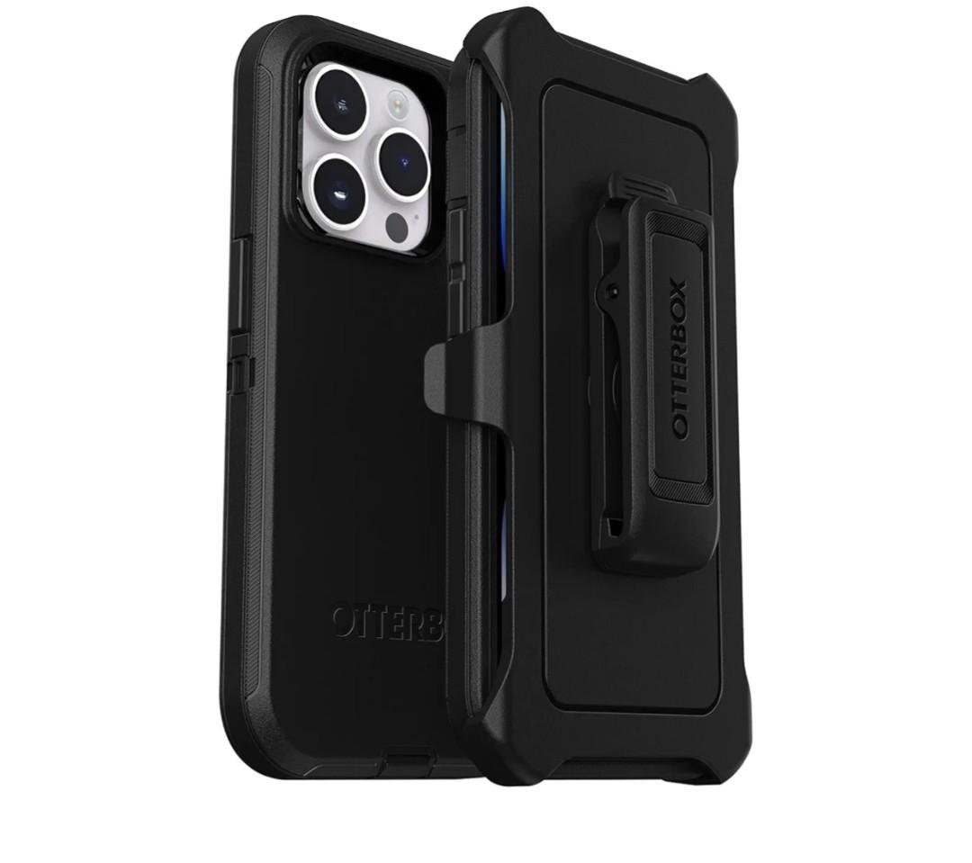 OtterBox iPhone 16 Pro Max Defender Series Case - Black, Rugged & Durable, with Port Protection, Includes Holster Clip Kickstand