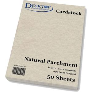 65lb Natural Parchment Cardstock for Inkjet & Laser Printers (8 1/2" x 11") - 50 Sheets