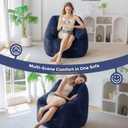 MAXYOYO Bean Bag Chair, Bean Bag Sofa with Filler, Cozy Living Room Chair for Adults and Kids, Stuffed Floor Sofa for Bedroom Dorm Reading, Navy, Standard
