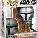 Funko Pop! Star Wars: The Mandalorian - Mandalorian Flying with The Child, Grey